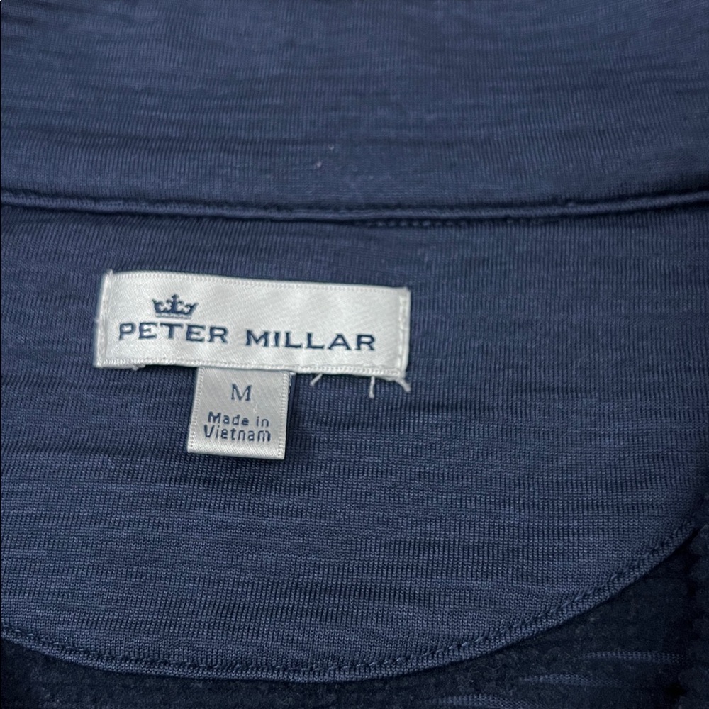 Peter Millar Navy Ribbed Crewneck Pullover - Picture 2 of 5